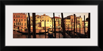 Gondolas in a canal, Venice, Italy