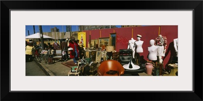 Group of people in a flea market, Hells Kitchen, Manhattan, New York City, New York State