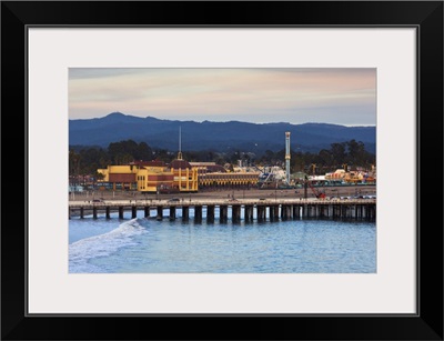 Harbor and Municipal Wharf at dusk, Santa Cruz, California