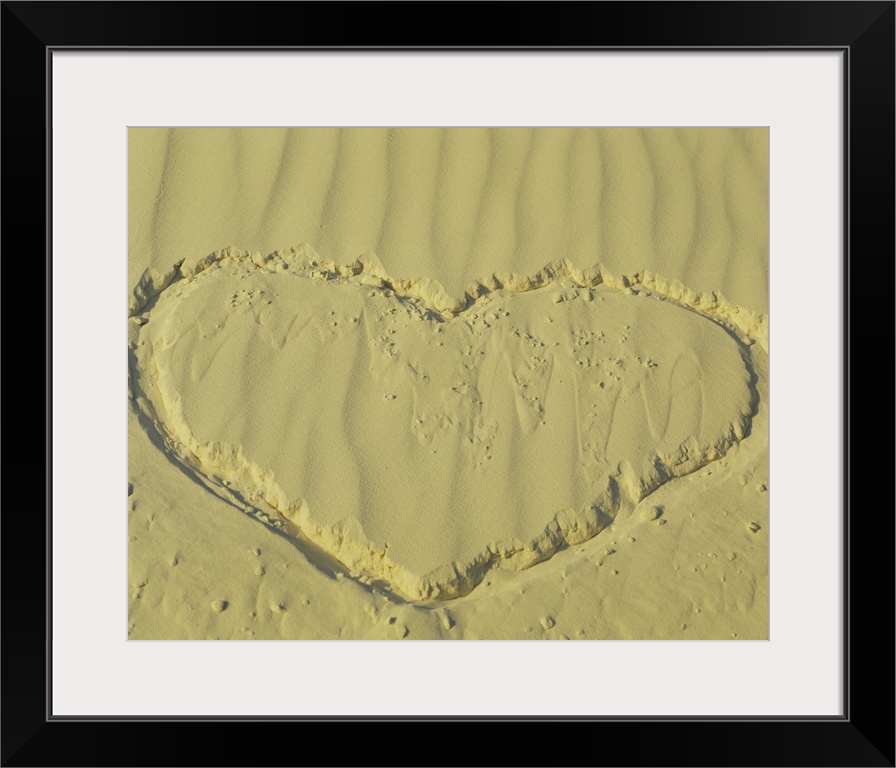 Heart drawn in sand, Taos, Taos County, New Mexico