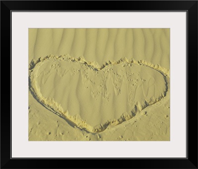 Heart drawn in sand, Taos, Taos County, New Mexico