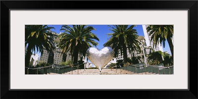 Heart shape sculpture on the steps, Union Square, San Francisco, California