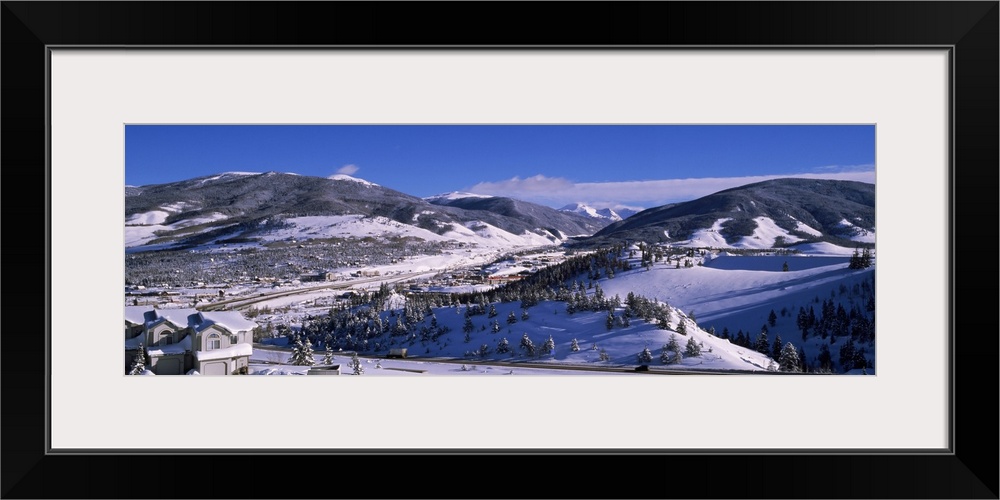 High angle view near Interstate 70, Dillon and Silverthorne, Summit County, Colorado