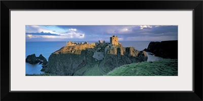 High angle view of a castle, Stonehaven, Grampian, Aberdeen, Scotland