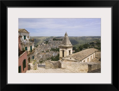 High angle view of a church on a hill, Santa Maria delle Scale, Ragusa, Sicily, Italy
