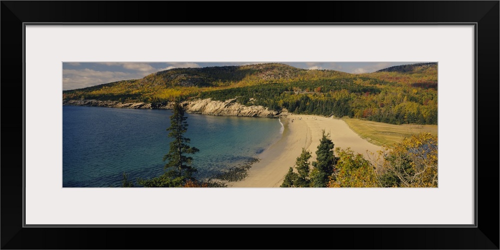 High angle view of a coastline, Acadia National Park, Hancock County, Maine