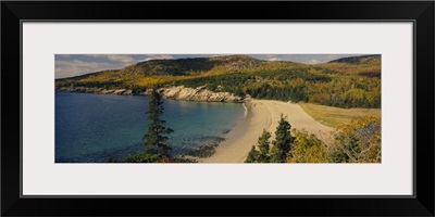 High angle view of a coastline, Acadia National Park, Hancock County, Maine