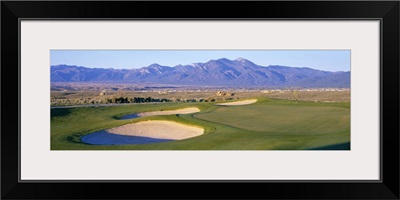 High angle view of a golf course, Taos, New Mexico