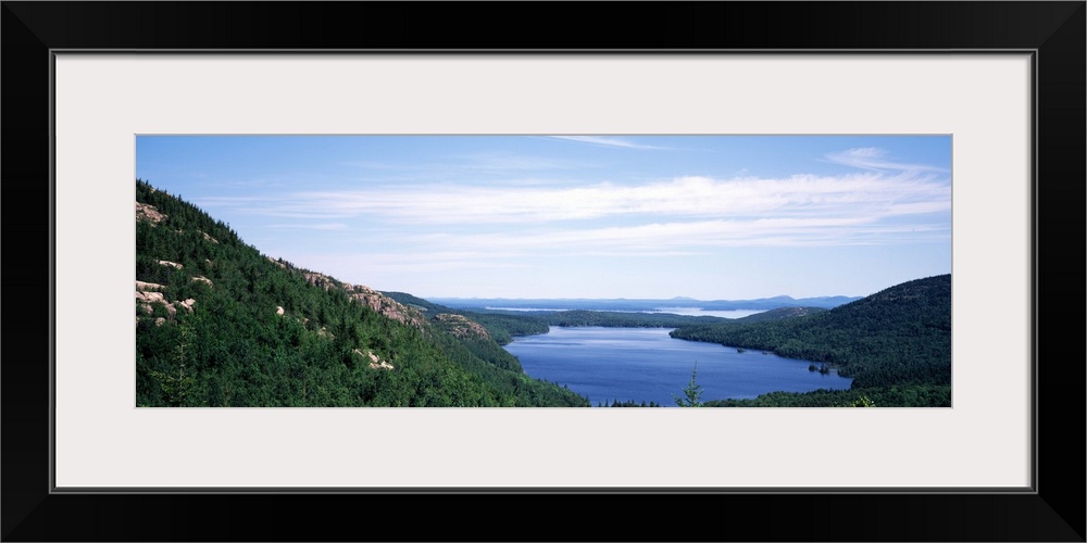 High angle view of a lake, Eagle lake, Maine