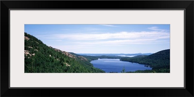 High angle view of a lake, Eagle lake, Maine