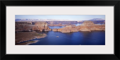 High angle view of a lake in a canyon, Lake Powell, Glen Canyon National Recreation Area, Arizona