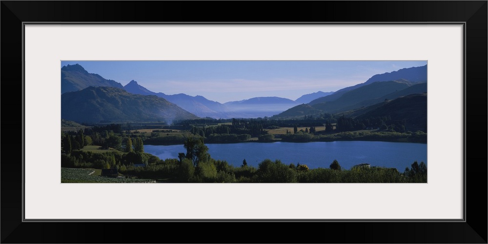 High angle view of a lake, Lake Hayes, Mt Richardson, South Island New Zealand, New Zealand