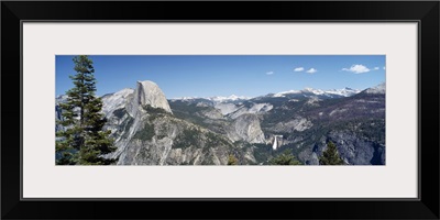 High angle view of a mountain range, Half Dome, Nevada Falls, Yosemite National Park, California