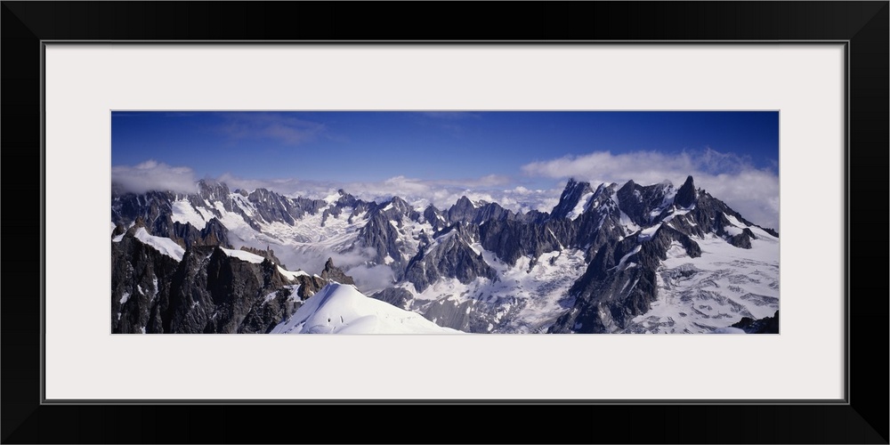 High angle view of a mountain range, Mt Blanc, The Alps, France