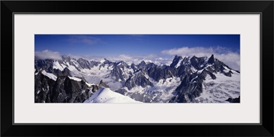 High angle view of a mountain range, Mt Blanc, The Alps, France