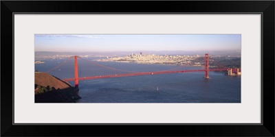 High angle view of a suspension bridge across the sea Golden Gate Bridge San Francisco Marin County California