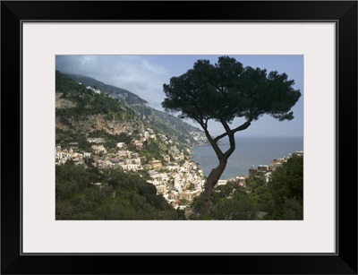 High angle view of a town, Positano, Amalfi Coast, Campania, Italy
