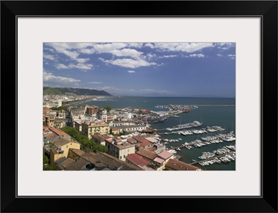 High angle view of a town, Salerno, Amalfi Coast, Campania, Italy