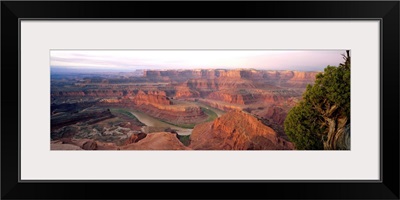 High angle view of an arid landscape, Canyonlands National Park, Utah