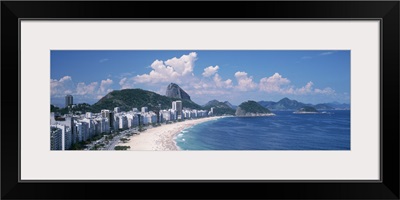 High angle view of buildings along a coast, Copacabana, Rio de Janeiro, Brazil