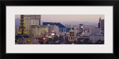 High angle view of buildings in a city, Las Vegas, Nevada