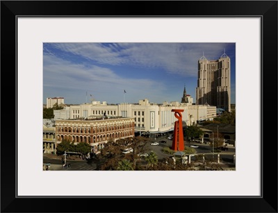 High angle view of buildings in a city, San Antonio, Texas
