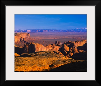 High angle view of cliffs on a landscape, Hunts Mesa, Monument Valley Tribal Park, Arizona