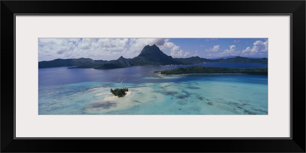 High angle view of islands, Motutapu, Bora Bora, French Polynesia