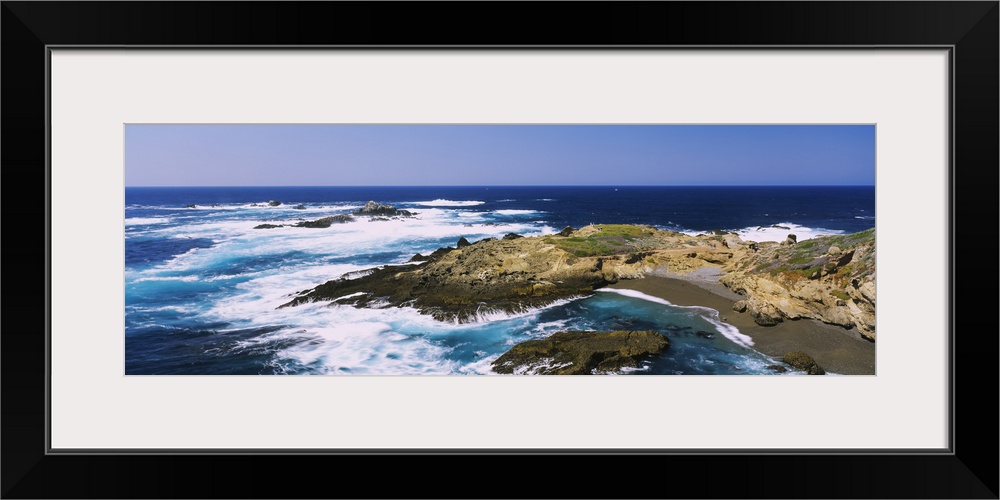 High angle view of surf on the beach, Point Lobos State Reserve, California