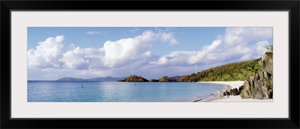 High angle view of the beach, Trunk Bay, St John, US Virgin Islands