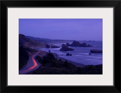 Highway along the coast, US Route 101, Cape Sebastian State Scenic Corridor, Oregon,