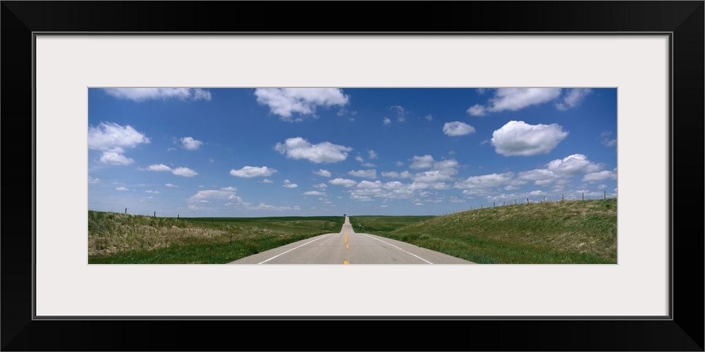 Highway with Clouds near Scotts Bluff Nebraska