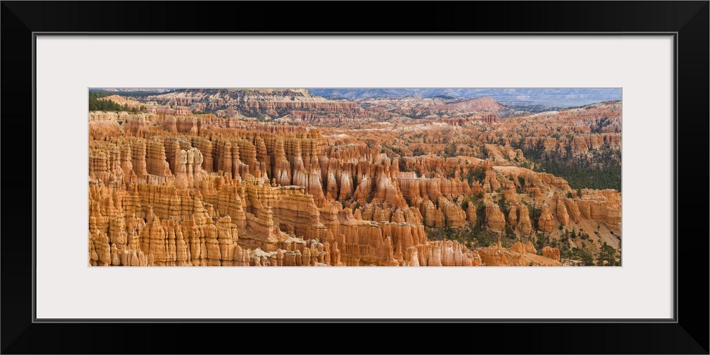 Hoodoo rock formations in a canyon from Inspiration Point, Bryce Canyon National Park, Utah, USA.