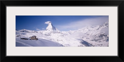 Hotel on a polar landscape, Matterhorn, Zermatt, Switzerland