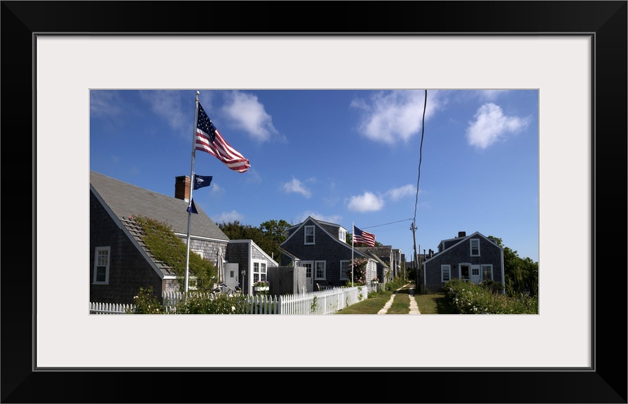 Houses along a walkway, Siasconset, Nantucket, Massachusetts