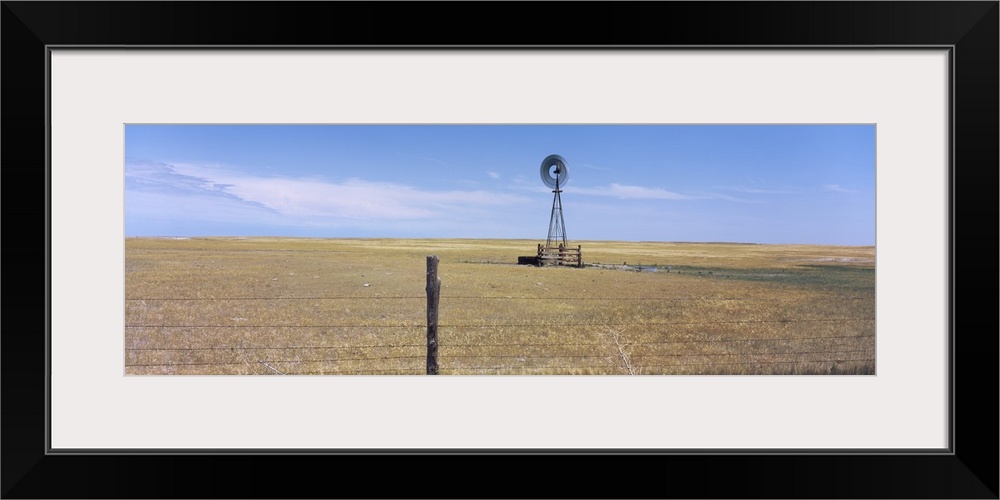 Industrial Windmill on a landscape, Highway 271, Oglala National Grassland, Sioux County, Nebraska,