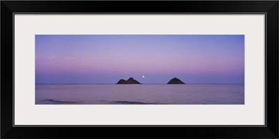 Islands at dusk, Na Mokulua Islands, Oahu, Hawaii