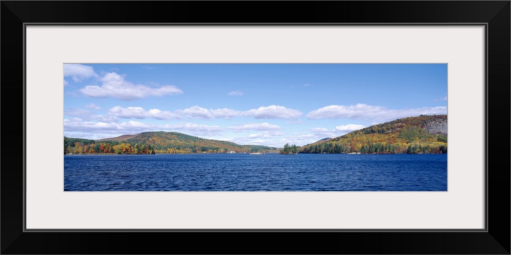 Lake in front of a hill range, Bryant Pond, Maine, New England