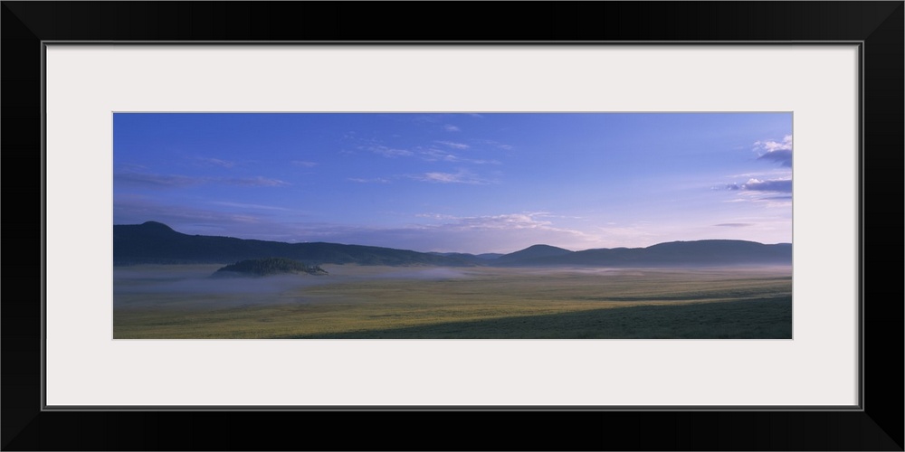 Landscape with mountains in the background, Valle Grande, Valles Caldera National Preserve, Redondo Peak, Jemez Mountains,...