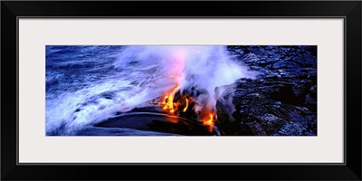 Lava flowing from a volcano, Kilauea, Hawaii Volcanoes National Park, Hawaii