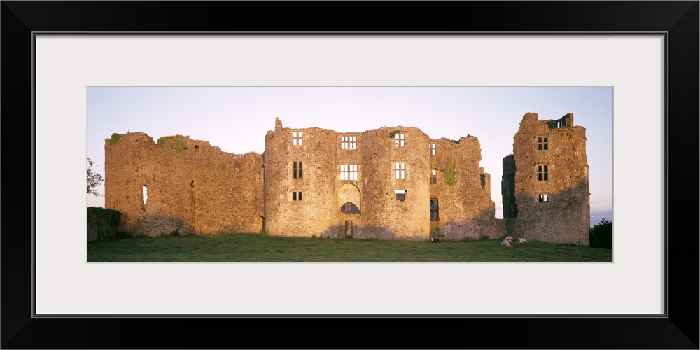 Lawn in front of a landscape, Roscommon Castle, Roscommon County, Republic Of Ireland