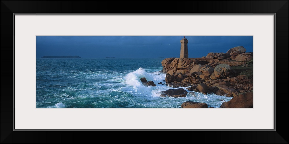 Lighthouse at a coast, Ploumanach Lighthouse