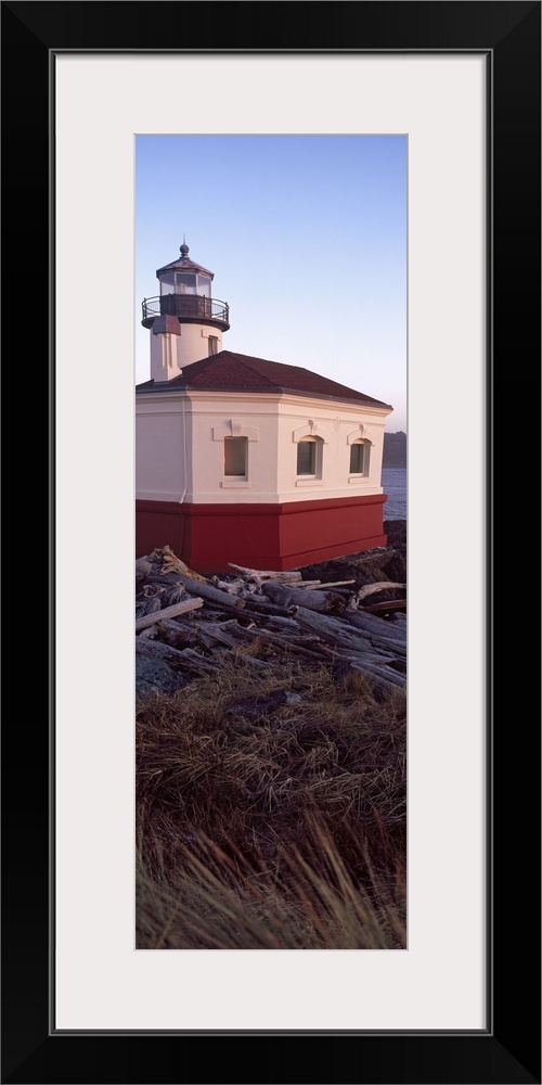 Lighthouse at the coast, Coquille River Lighthouse, Bandon, Coos County, Oregon,