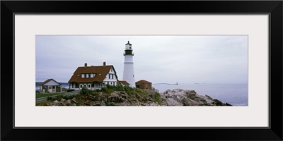 Lighthouse at the coast, Portland Head Lighthouse, Cape Elizabeth, Cumberland County, Maine,