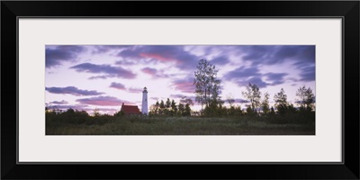 Lighthouse on a landscape, Tawas Point Lighthouse, Lake Huron, East Tawas, Michigan