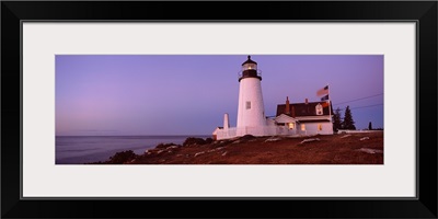 Lighthouse on the coast, Pemaquid Point Lighthouse, Bristol, Lincoln County, Maine,