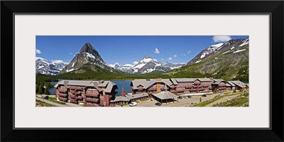 Lodges at the lakeside, Swiftcurrent Lake, Glacier National Park, Montana