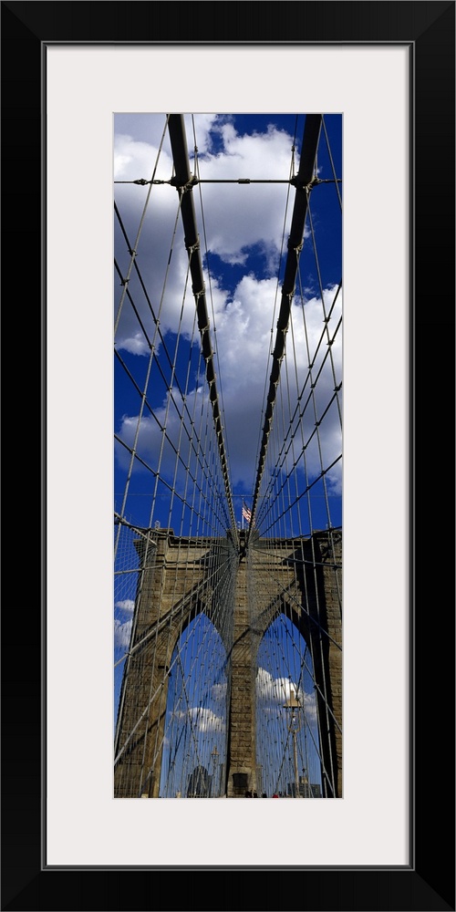 Low angle view of a bridge, Brooklyn Bridge, Manhattan, New York City, New York State