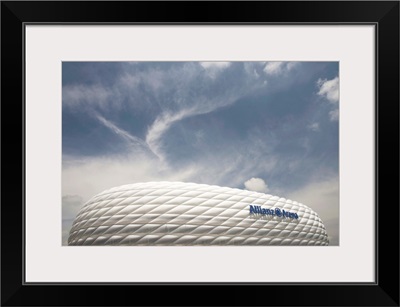 Low angle view of a football stadium, Allianz Arena, Munich, Bavaria, Germany