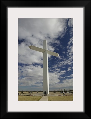 Low angle view of a large cross in a field, Cross Of Our Lord And Jesus Christ, Groom, Texas